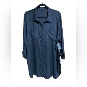 NEW DIRECTIONS CURVY BLACK ESSENTIAL BLOUSE - SIZE 1X - NWT